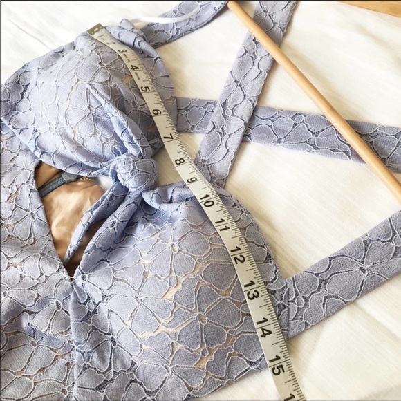 RYSE Ashley Fit & Flare Ruffle Dress Periwinkle - Picture 7 of 7